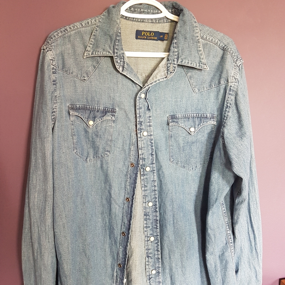 Polo denim button up